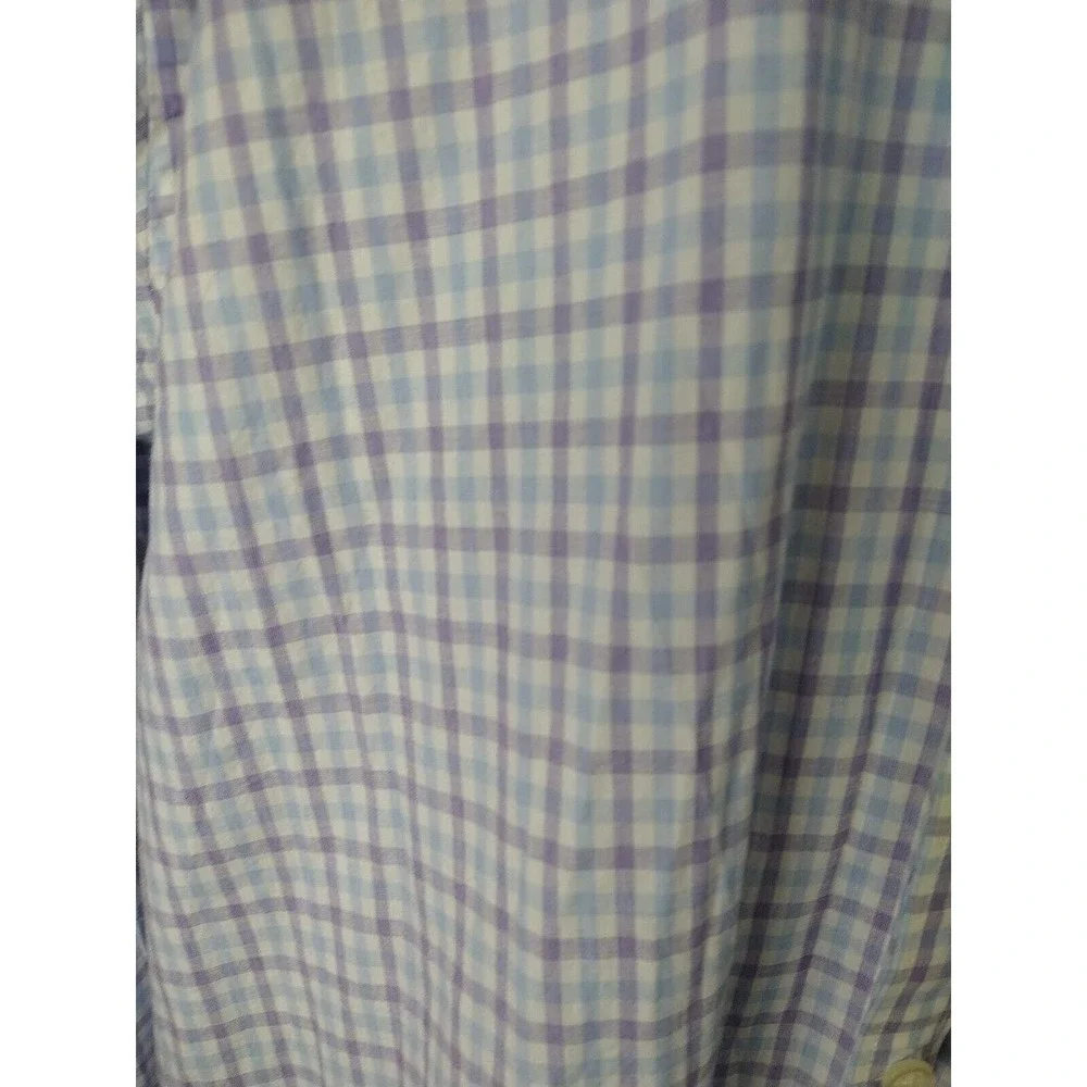 Jack Maverick Collared Purple Blue Gingham Long Sleeve Shirt. Size M